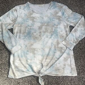 Bobbie Brooks soft shirt plus size 1X soft long top shirt knot keyhole